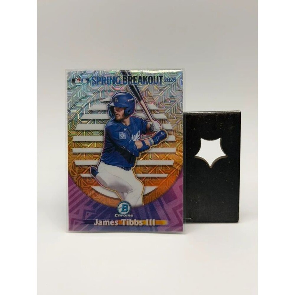 2026 Bowman Chrome James Tibbs III #SB-7 Spring Breakout Mojo Refractor Dodgers